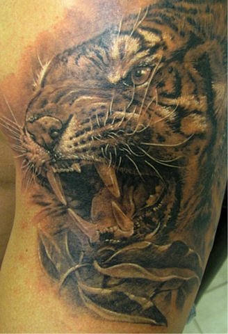 Фото и  значения татуировки Тигр. X_8886338c